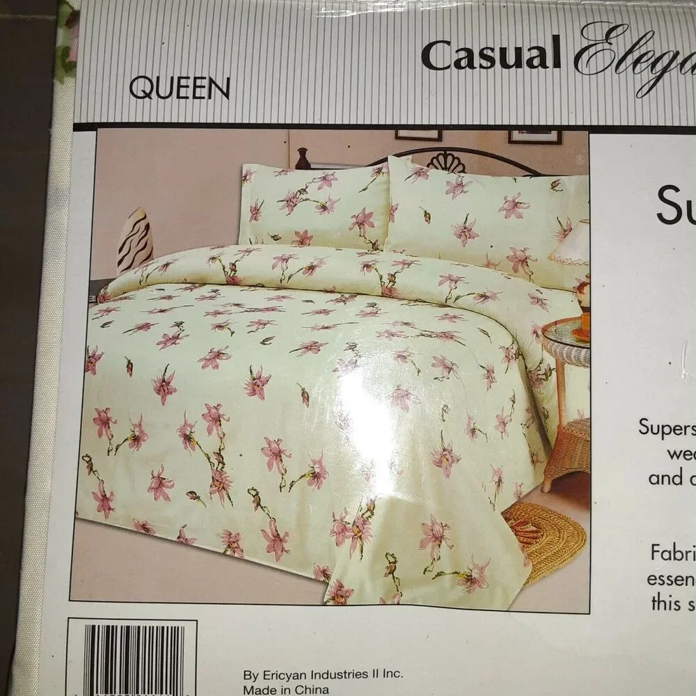 Casual Elegance Queen Sateen Sheet Set Microfiber New Super Soft